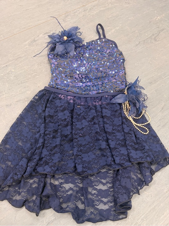 Weissman Other - Weissman Navy Sequin & Lace High-Low Dance Costume